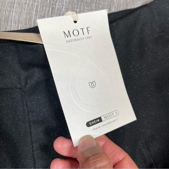 MOTF SHEIN Straight Leg Pant Work Size L black shimmer - Picture 6 of 14